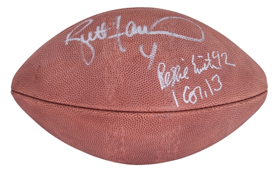 Reggie White and Brett Favre Dual Signed Super Bowl XXXI Wilson Football (Beckett)